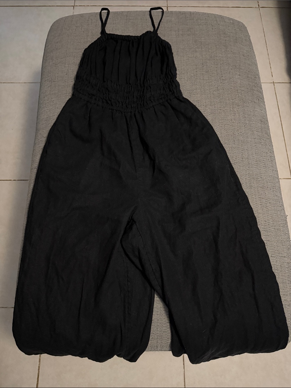 Old Navy Black Smocked-Waist Wide-Leg Jumpsuit